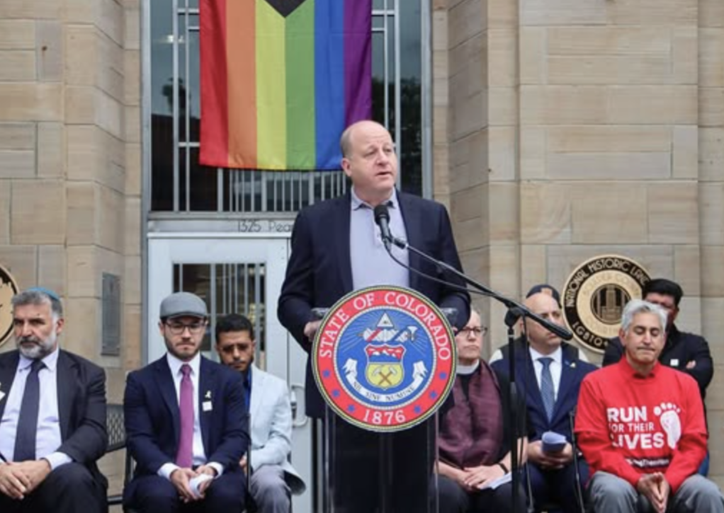 Governor Jared Polis speaking in Colorado